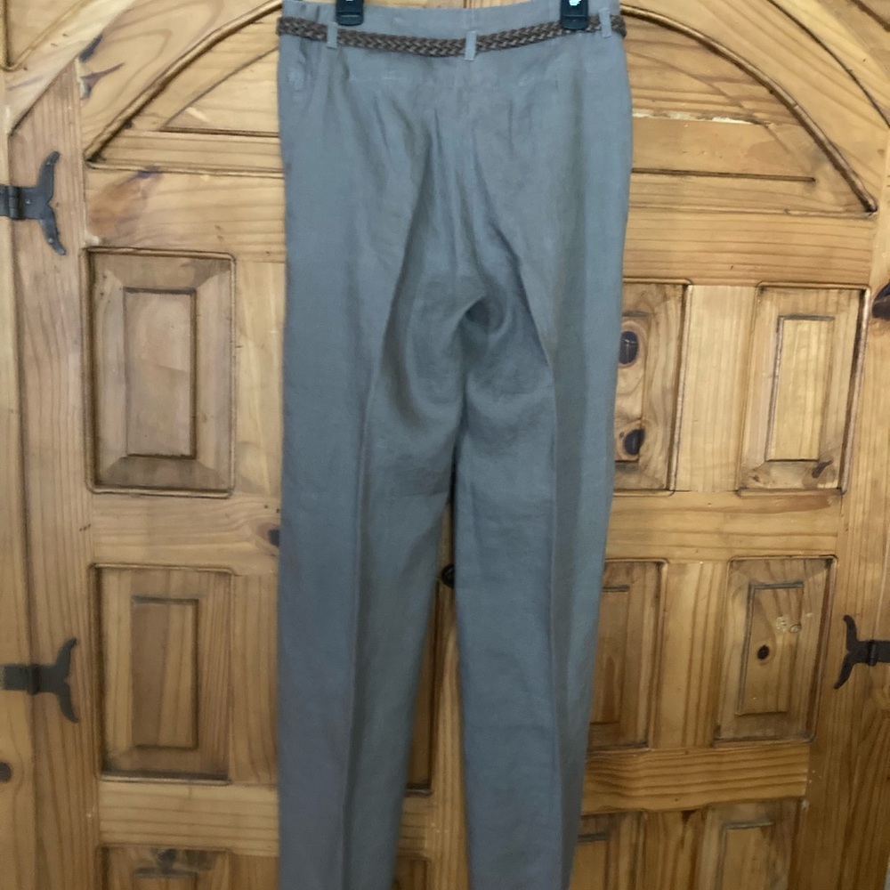 2/10.00 H&M Brown Linen Wide Leg Pants - Picture 2 of 9
